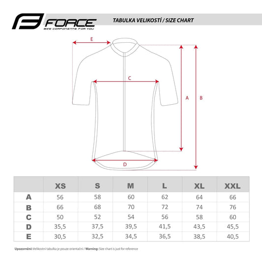 MAGLIA CICLISMO MANICA CORTA FORCE T10, NERO-BIANCO