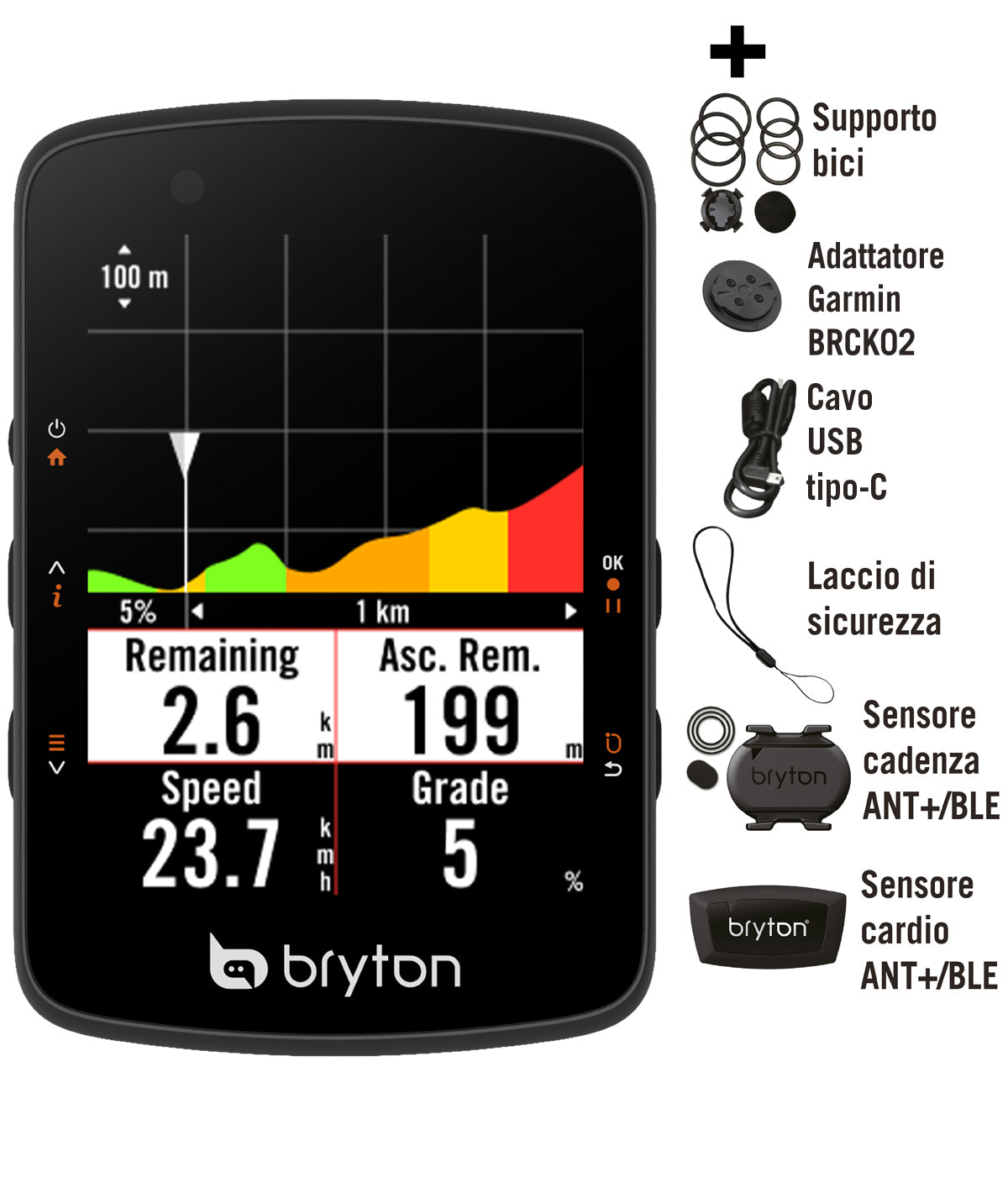 Bryton Rider 550D avec CAO et GRH