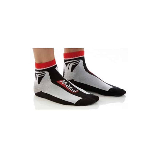 2 paires chaussettes à vélo FRW dans la thermolite, noir-rouge-blanc