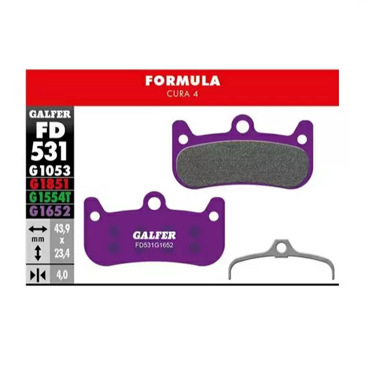 Plaquettes de frein organiques Galfer FD531G1652 - Formule Cura 4