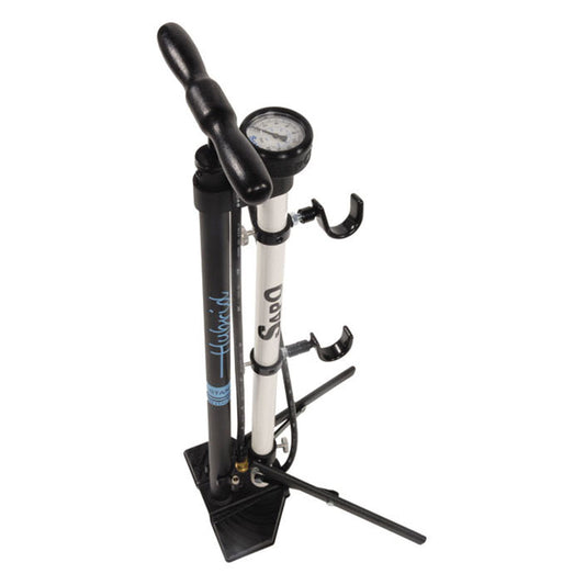 Sapo Hybrid Floor Pump W/63mm Pressure Gauge, Folding Stand, Rubber Protection and Jet Fitting 16 Bar/232 Psi