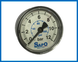 Pressure gauge Diam. 50mm With Double Bar/Psi Scale Without Rubber