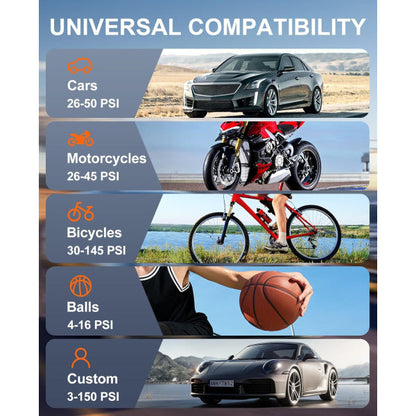 Mini Compressore Universale Barbieri 10 Bar Per Tutte Le Valvole Con Display Digitale